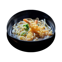 Soupe de nouilles udon aux tempura crevettes